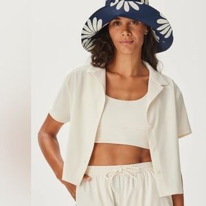 Outdoor Voices Milk Stone Short-Sleeve Shirt